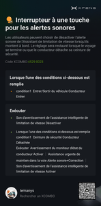 Désactivation des alertes en 1 clic - X-combo - Xpeng
